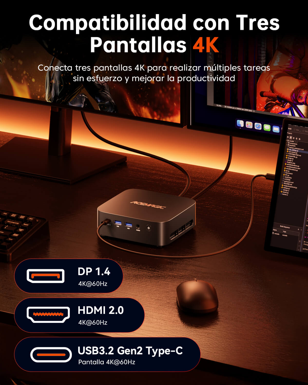 ACEMAGIC K1 AMD Ryzen™ 5 7430U/7 5825U/Ryzen Embedded R2544 Mini PC