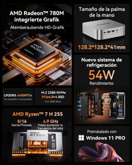 ACEMAGIC W1 AMD Ryzen 7 H 255 Mini PC